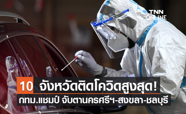 เปิด 10 จังหวัดติดโควิดสูงสุด กทม.เกือบ 800 ราย จับตานครศรีฯ-สงขลา