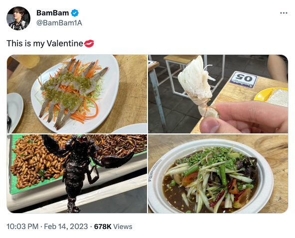 แซ่บรับวาเลนไทน์!! ‘แบมแบม’ เผยเมนูฉลองวันแห่งความรักปีนี้ ทำแฟนๆ โฟกัสผิดจุด แซ่บรับวาเลนไทน์!! ‘แบมแบม’ เผยเมนูฉลองวันแห่งความรักปีนี้ ทำแฟนๆ โฟกัสผิดจุด