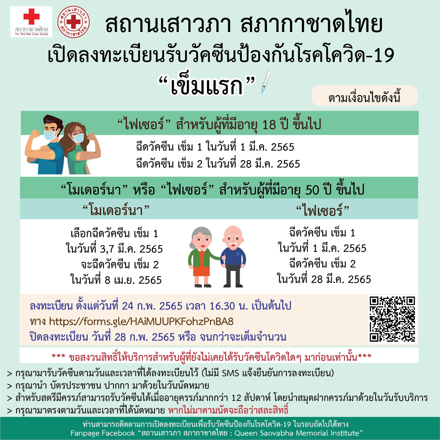 สถานเสาวภา ลงทะเบียนวัคซีนเข็มแรก mRNA ถึง 28 ก.พ. เช็กที่นี่ สถานเสาวภา ลงทะเบียนวัคซีนเข็มแรก mRNA ถึง 28 ก.พ. เช็กที่นี่