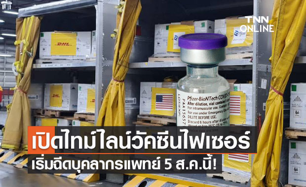 เปิดไทม์ไลน์ "วัคซีนไฟเซอร์" 1.5 ล้านโดส ดีเดย์ฉีดกระตุ้นเข็ม 3 บุคลากรแพทย์ 5 ส.ค.นี้!