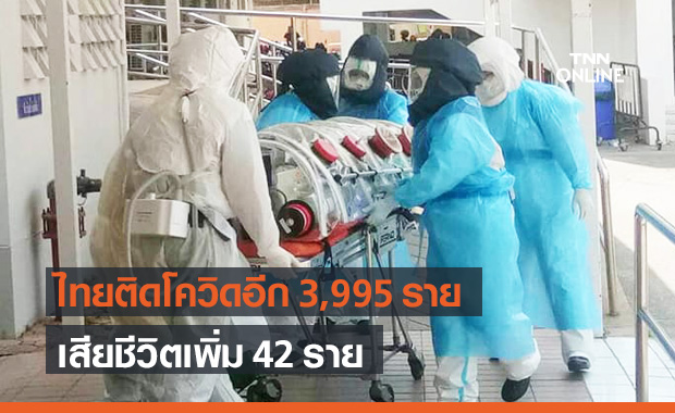 โควิด-19 วันนี้ ยังหนัก! พบผู้ติดเชื้อ 3,995 ราย เสียชีวิตเพิ่มอีก 42 ราย
