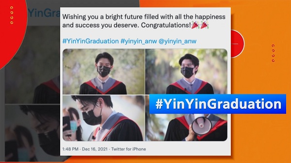 แฟนๆ ร่วมยินดีบัณฑิตป้ายแดงเกียรตินิยมอันดับหนึ่ง “หยิ่น อานันท์”  (มีคลิป) 