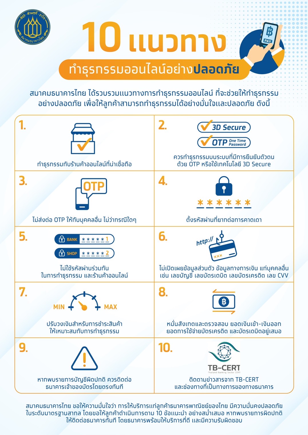 เปิด 10 แนวทางทำธุรกรรมออนไลน์ปลอดภัยป้องกันมิจฉาชีพหลอกลวง เปิด 10 แนวทางทำธุรกรรมออนไลน์ปลอดภัยป้องกันมิจฉาชีพหลอกลวง