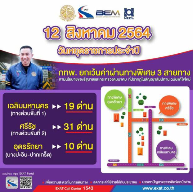 วันแม่ปีนี้! กทพ. ให้ขึ้นทางด่วนฟรี 3 สายทาง 60 ด่าน
