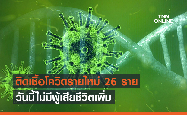 ศบค.พบผู้ติดเชื้อโควิดรายใหม่ 26 ราย ไม่มีดับเพิ่ม