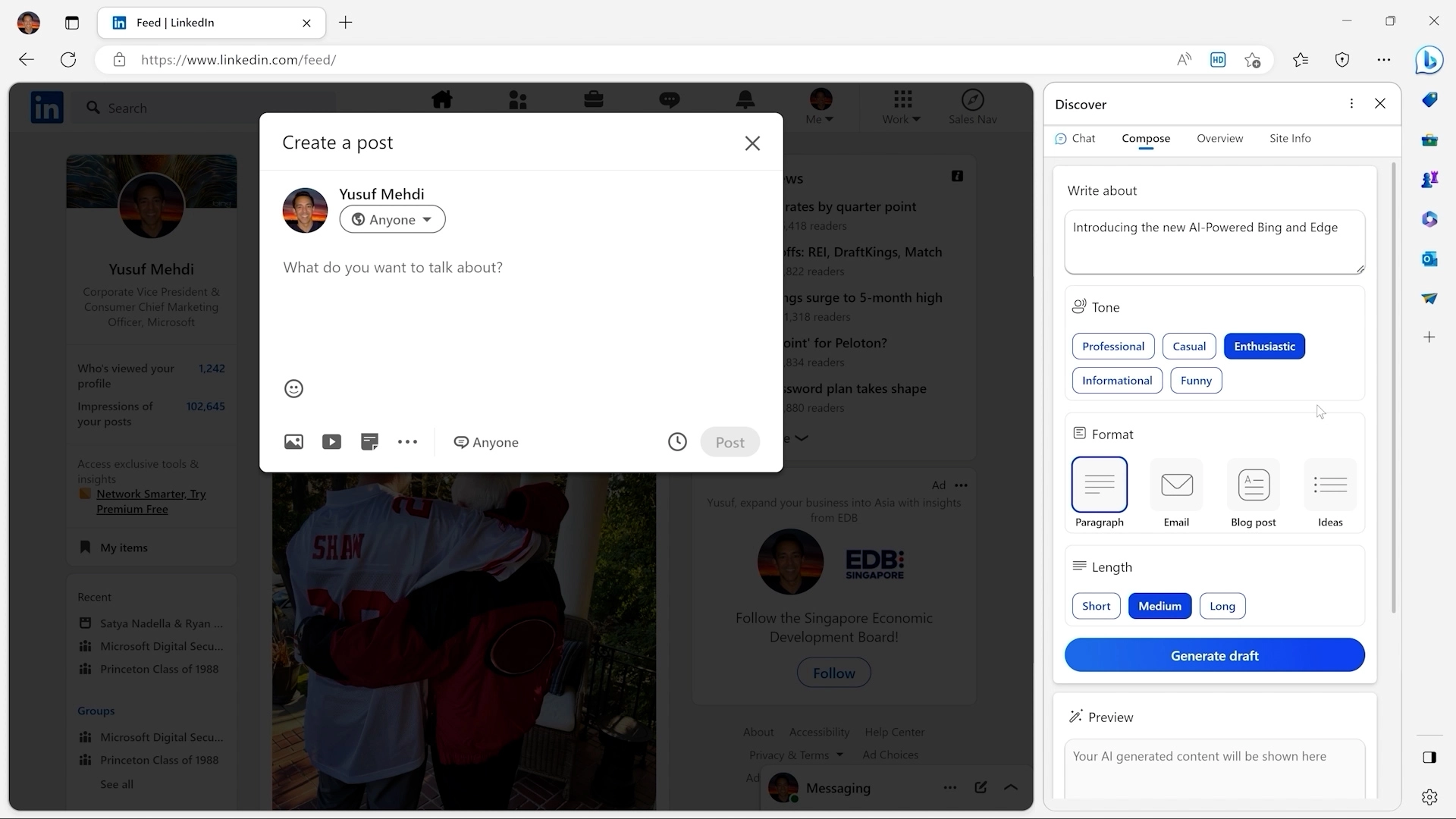 ทรงพลังกว่า ChatGPT ! Microsoft ประกาศผสาน Bing เข้ากับปัญญาประดิษฐ์จาก OpenAI ทรงพลังกว่า ChatGPT ! Microsoft ประกาศผสาน Bing เข้ากับปัญญาประดิษฐ์จาก OpenAI